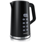 Arendo - digitaler Wasserkocher mit Temperatureinstellung - Edelstahl - Doppelwand Design Cool Touch - Display im Gehäuse - Kabellos - 2200 W - 1,7L – Überhitzungsschutz – Warmhaltefunktion – schwarz