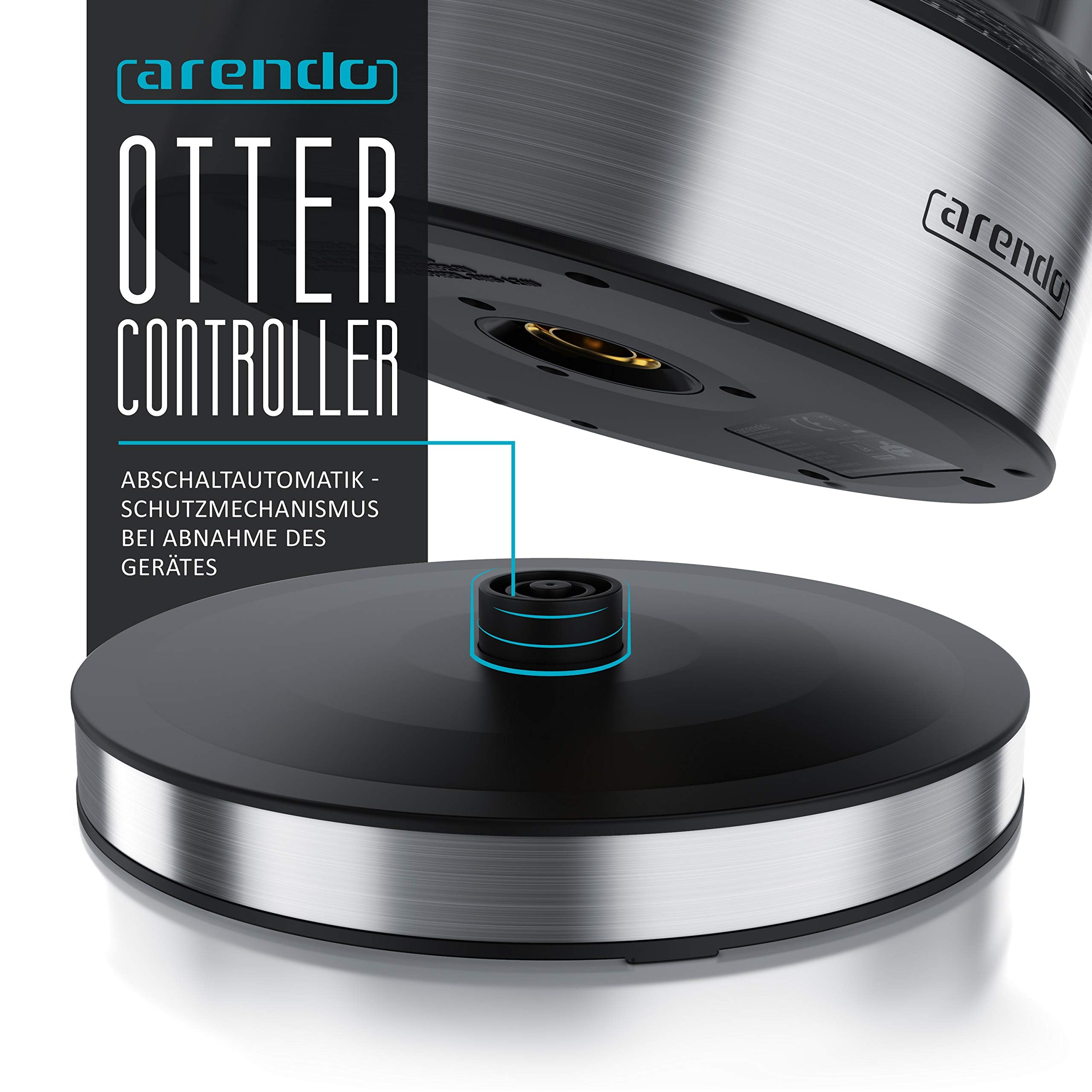 Arendo - Wasserkocher Glas mit Temperatureinstellung – 1,7l - einstellbare Temperaturen 40° - 100 °C – Temperaturanzeige Digital - Warmhaltefunktion – energiesparend – BPA-frei - RGB Beleuchtung