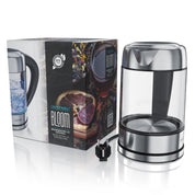 Arendo - Wasserkocher Glas mit Temperatureinstellung – 1,7l - einstellbare Temperaturen 40° - 100 °C – Temperaturanzeige Digital - Warmhaltefunktion – energiesparend – BPA-frei - RGB Beleuchtung