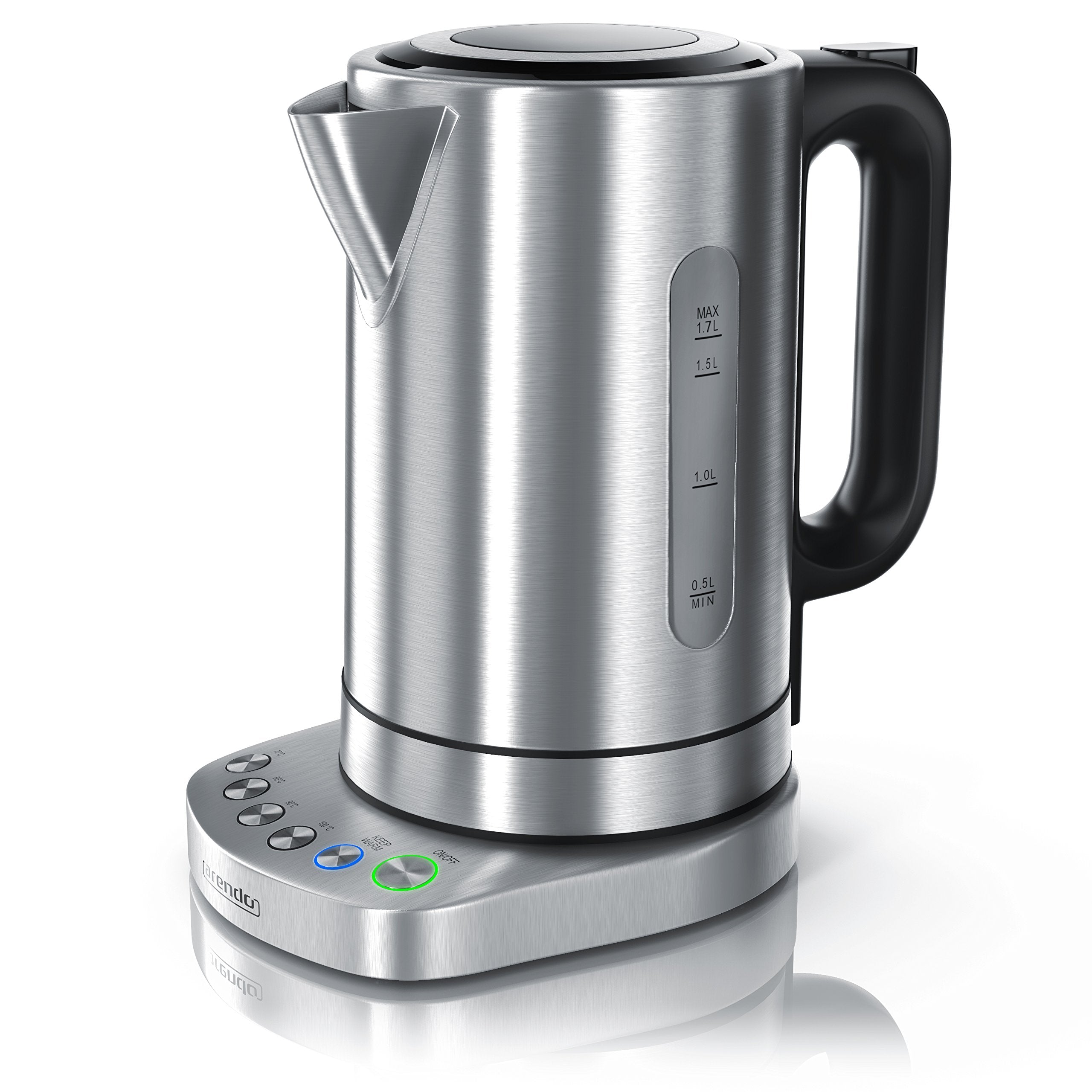 3000 Watt Edelstahl Wasserkocher mit Temperaturstufen - 4 wählbare Temperatureinstellungen - Warmhaltefunktion 30min - 3000W Leistungsaufnahme Schnellkoch Wasserkocher - integrierter Kalkfilter