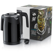 Arendo 0.5l Edelstahl Wasserkocher mit Temperatureinstellung im Doppelwand-Design - 0,5l Wasser-Füllmenge - 5 Temperaturstufen einstellbar - Single Teekocher - Warmhaltefunktion - Energiesparend