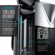 Arendo - Turbo Edelstahl Wasserkocher mit Temperatureinstellung 3000 Watt - Digitale Basisstation - 4 wählbare Temperaturstufen inkl. Warmhaltefunktion - 3000W Schnellkoch Teekocher